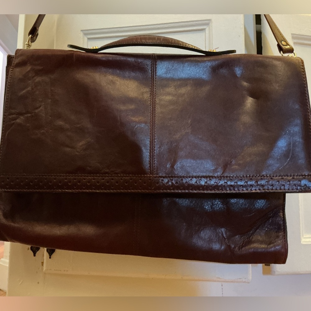 💎 Rare Vintage Renwick Oxblood Italian Leather Bag - Picture 8 of 16